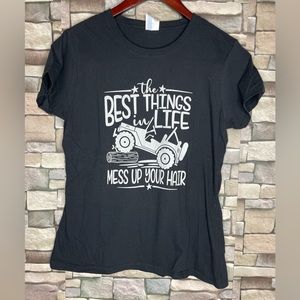 Port & Company brand ladies fit black short sleeve tee